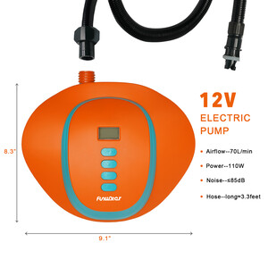 Hogedruk elektrische pomp voor paddleboard - op batterijen - België