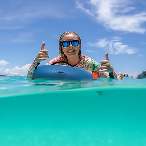 Opblaasbaar kinder paddleboard bodyboard - Blauwe bladeren - België