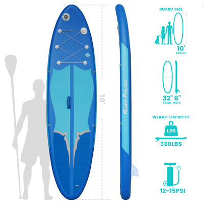 Opblaasbare surf paddleboard 11' - Blauw - België