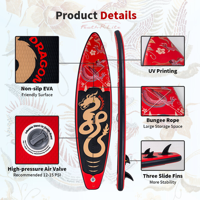 Planche de surf gonflable 11' - Dragon Rouge - Belgique